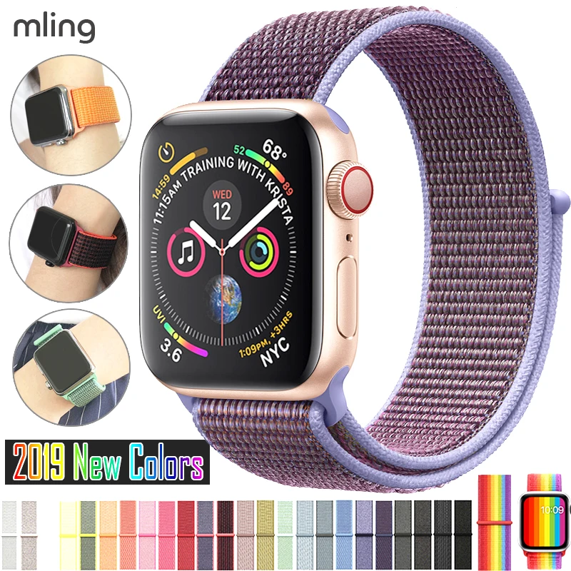 Для наручных часов Apple Watch серии 3/2/1 38 мм 42 нейлон мягкий дышащий для iWatch сменный