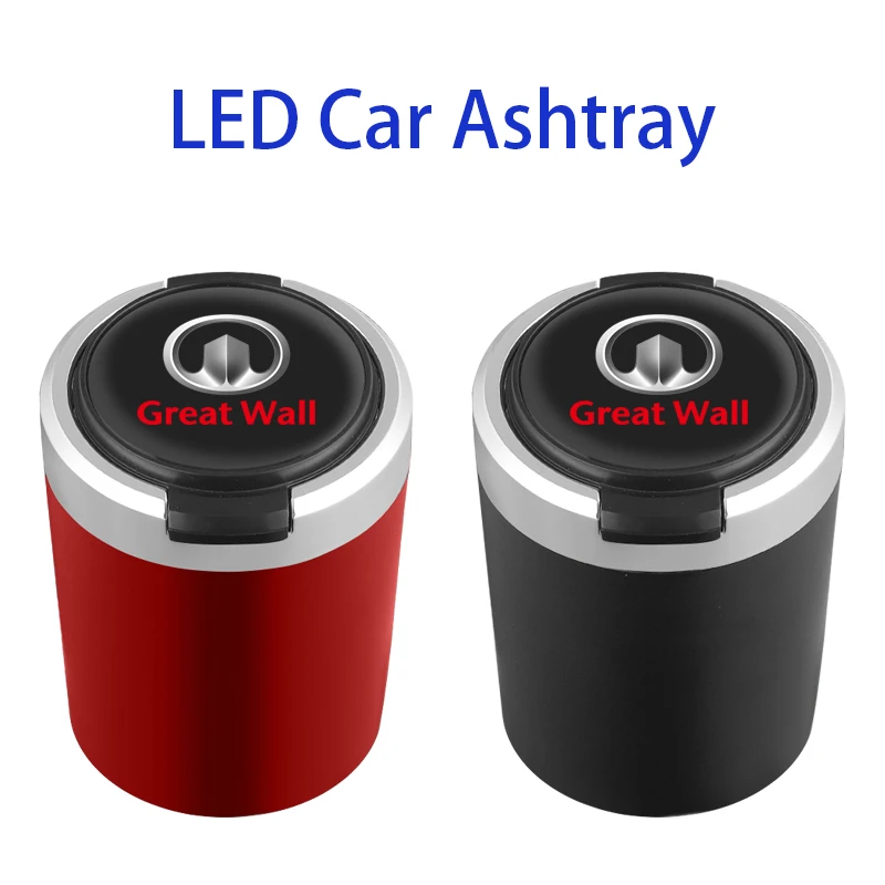 

Car Ashtray With LED Lights Cigarette Smoke Holder Smokeless Ash tray For Great Wall Hover H5 H3 Safe M4 Wingle Deer Voleex C30