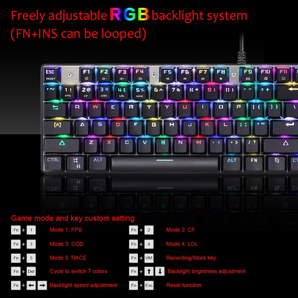Ck888 Gaming Mechanical Keyboard Mouse Usb Wired Set With Rgb Led Backlight Adjustable Dpi Part | Компьютеры и офис