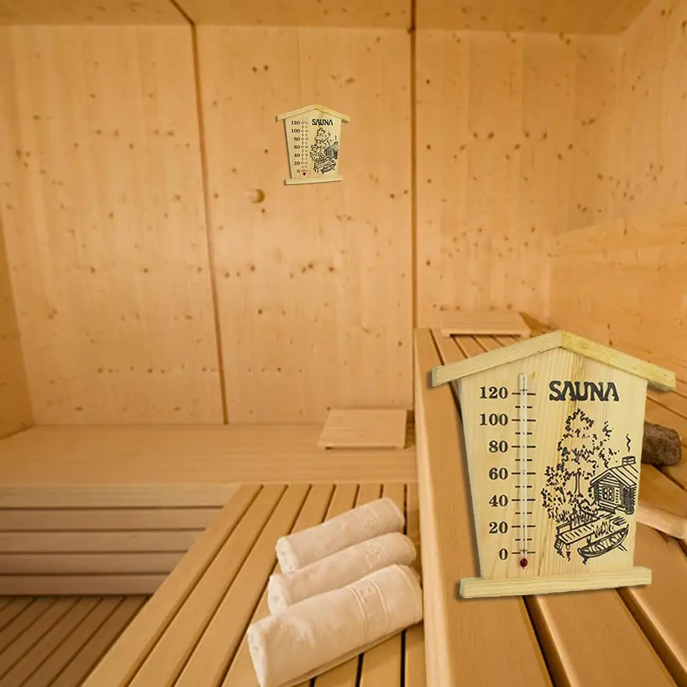 

Sauna Digital Thermometer Sauna Thermometer Hygrometer Wooden Accurate Digital Display Humidity Monitor Sauna Room Accessory