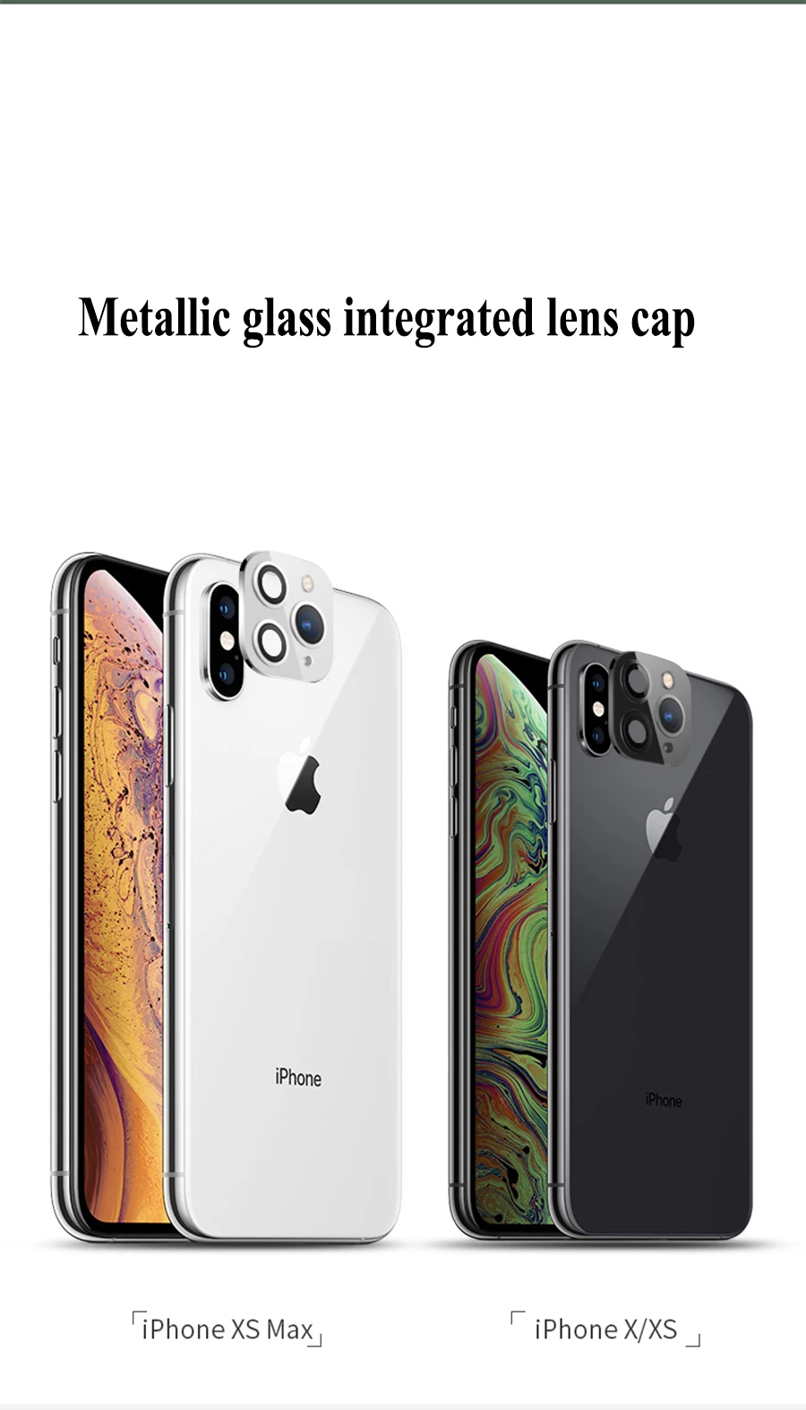 Камера объектив для iPhone X Xs Max во-вторых зарядка iPhone 11Pro MAX поддельные Камера металлического сплава защитная накладка для задней панели телефона