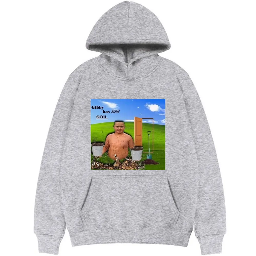 

Gibby Has Located Soil Print Hoodie Men Fleece Cotton Hoodies Women Fashion Sweatshirt Funny Hooded Top Man Comfortable Pullover