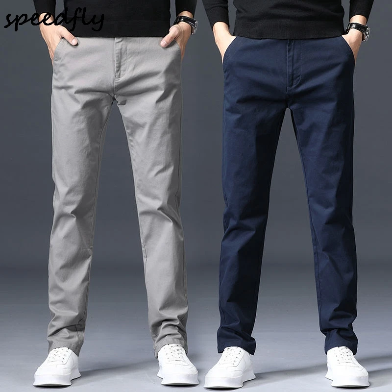 Брюки мужские прямые из тенселевой ткани классические повседневные стрейчевые