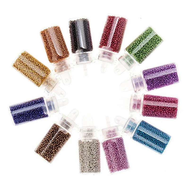 Набор украшений для дизайна ногтей зеркальные бусины и блестки в 12 разных цветах
