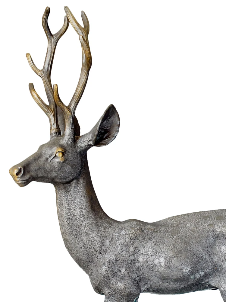 Большая статуя оленя Sika скульптура удача статуэтка для домашнего сада украшение