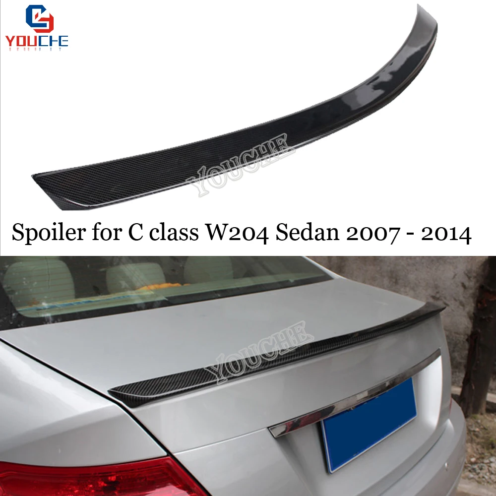 Задний спойлер W204 из углеродного волокна для Mercedes C Class Sedan 2007 2014 C180 C200|Спойлеры и