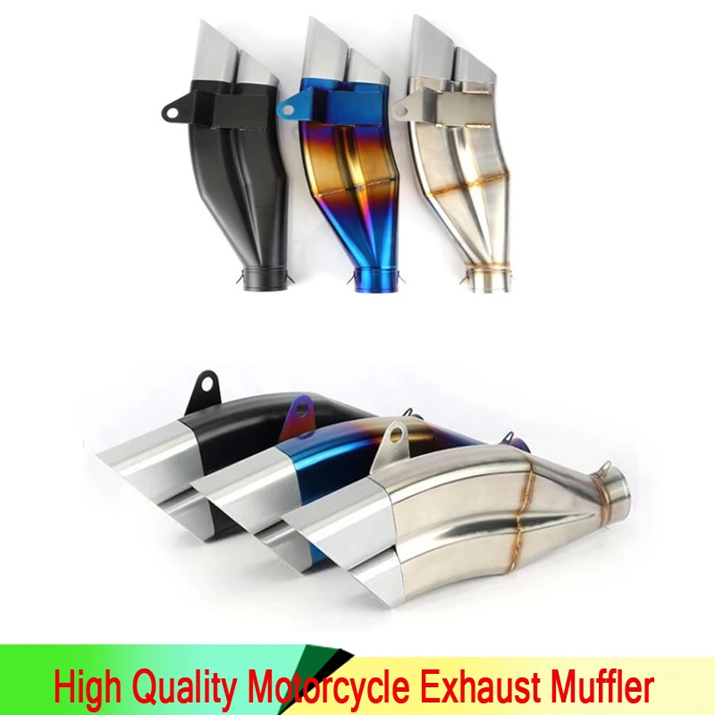 

Motorcycle Crossover modified double out square exhaust pipe muffler with DB Killer for R3R6 CB400 caliber 51MM universal