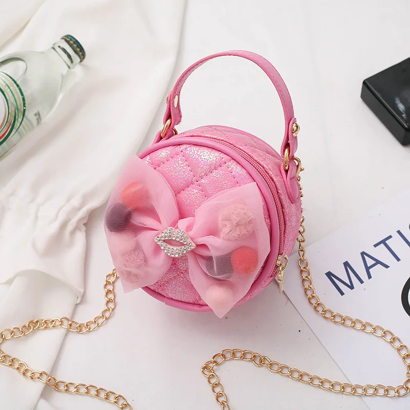 

Миниатюрная сумка для девочек, сумка-тоут 2021, сумки через плечо с милым бантом для девушек, вечерняя сумка принцессы, детский клатч, кошелек
