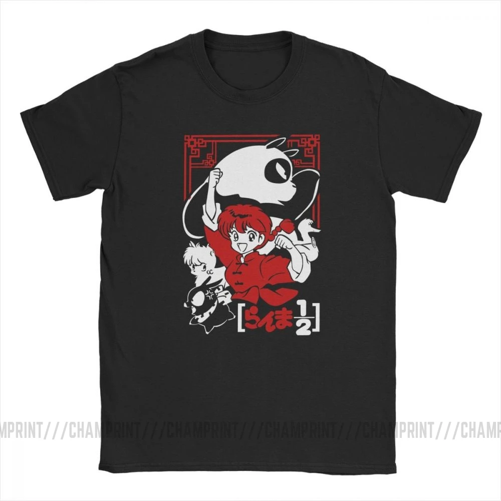 Ranma 12 Мужские футболки Аниме Манга Akane P Chan Ryoga Rumiko Martial Pig милые с пандой коротким