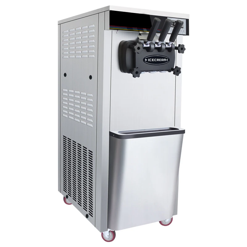 

22L Large Output Commercial Ice Cream Machine Full Automatic Vertical Stainless Steel Three-Color Soft Ice Cream Machine 2100W