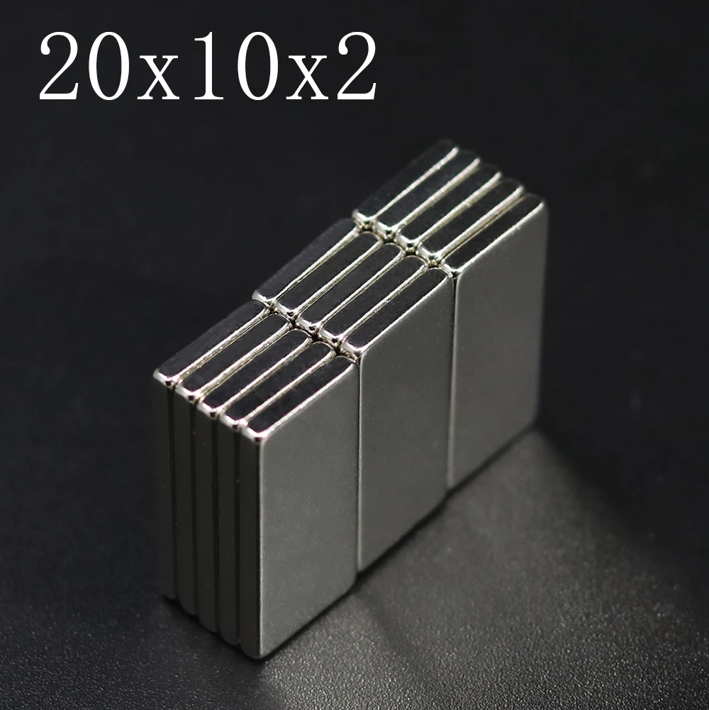 5/10/15/50Pcs 20x10x2 Neodymium Magnet 20mm x 10mm x 2mm N35 NdFeB Block Super Powerful Strong Permanent Magnetic imanes