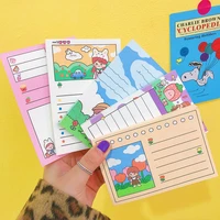 50page japanese cartoon girl paper student handbook convenience notebook daily tearable sticky note small kawaii office memo pad