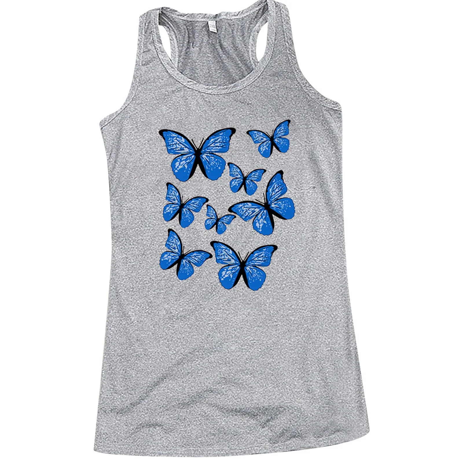 

Women's Butterfly Print Tank Tops Summer Sleeveless Top Women Plus Size Camisole Casual O Neck Vest Female Tank Tops
