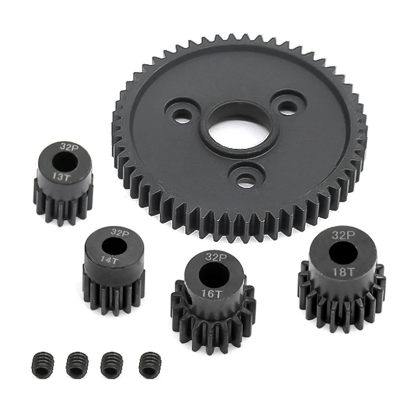 

For 1/10 Traxxas Slash Stampede Summit E-Revo Metal Spur Gear 54T 0.8 32P 3956 with 13T 14T 16T 18T Pinions Gear Set
