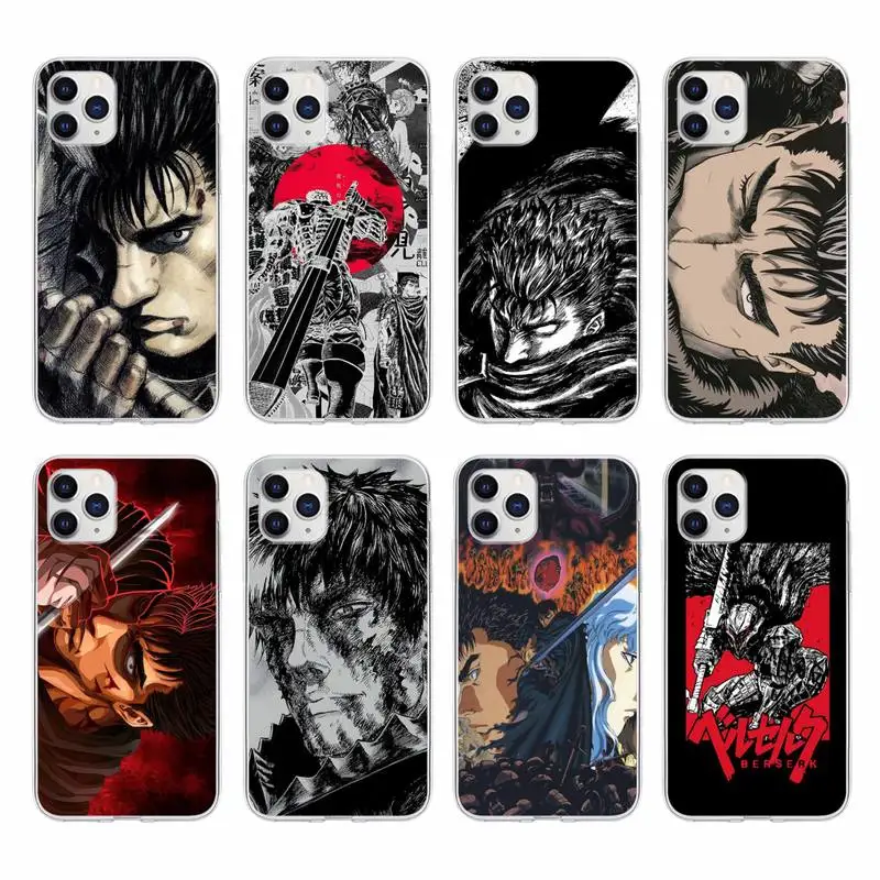 

Anime Berserk Guts Phone Case For Huawei P30 P20 Pro P40 Mate 20 Lite P Smart Z Y5 Y6 Y7 2019 Transparent Cover