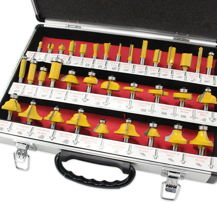 35 шт. 1/4 фрезы Набор Профессиональный хвостовик вольфрам карбид с Деревянный