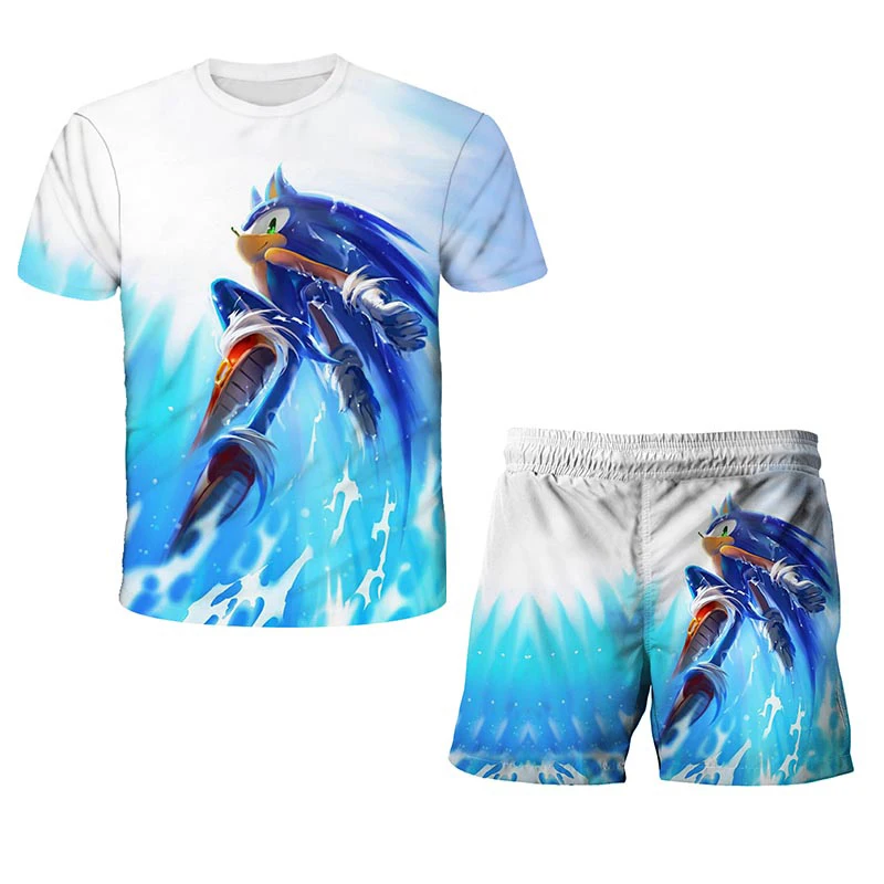 

Abiti per bambini Sonic 3d Print Suit Toddler Girls set Top + shorts set 2 pezzi tuta sportiva set Casual per bambini t-shirt es