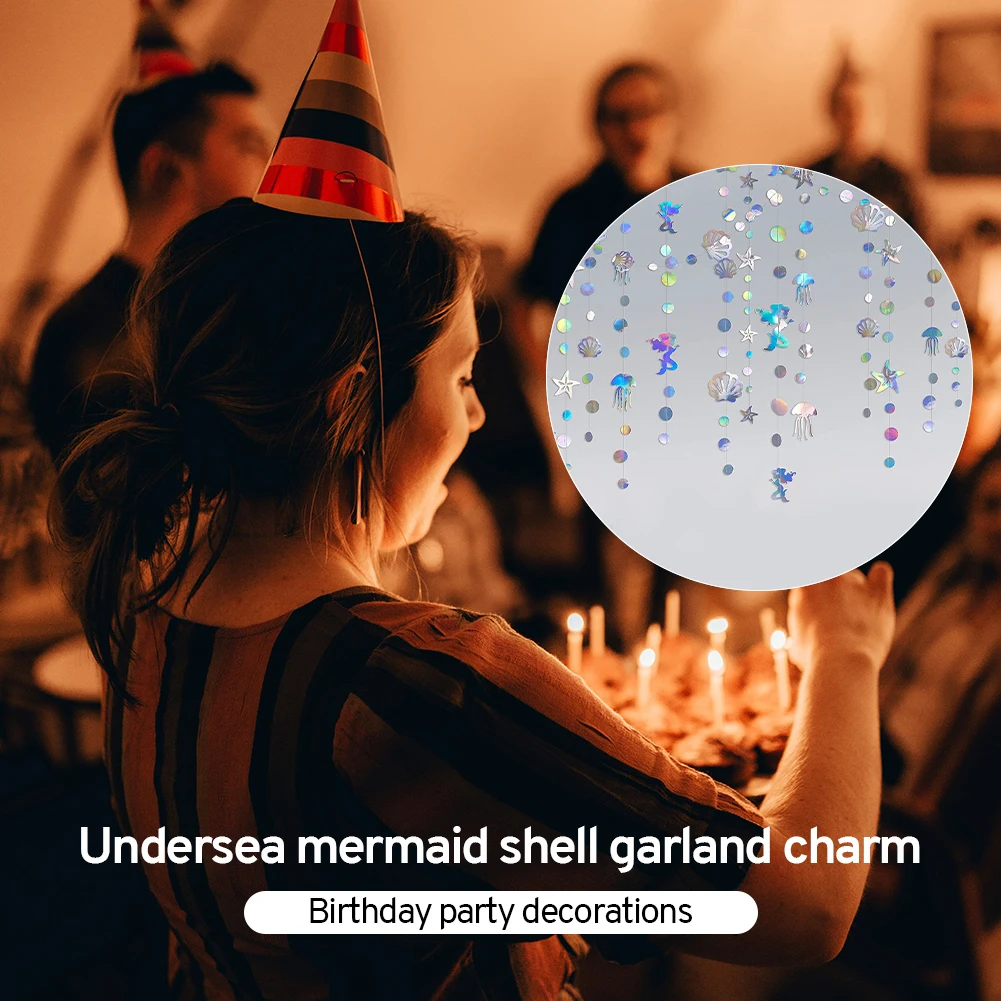 

4M Colorful Bubble Garland Phantom Flat String For Dream Ocean Theme Party Mermaid Party Hanging Ornaments Decoration Supplies