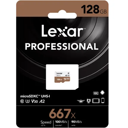 Lexar 128 Гб Micro SD SDXC UHS-I карта памяти высокая скорость до 100 м/с класс 10 667x картао де Мемория TF/sd флэш-карта