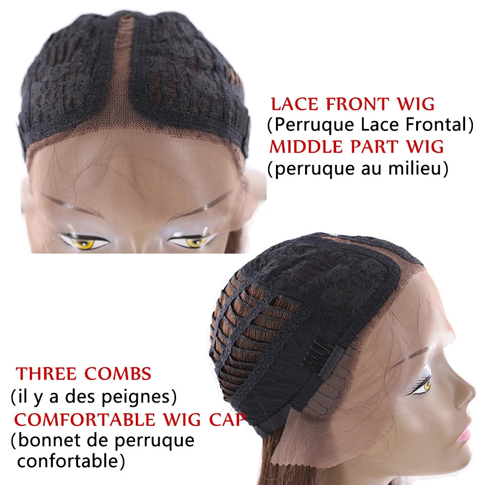 

Yaki Straight Lace Front Synthetic Hair Wigs High Temperature Fiber X-TRESS Ombre Green Color Short Blunt Lace Wig Middle Part