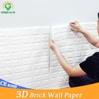 3D настенная бумага 70*77 см, 3D самоклеящаяся настенная бумага с рисунком кирпича и камня, водонепроницаемая самодельная 3D настенная бумага с имитацией кирпича для детской комнаты