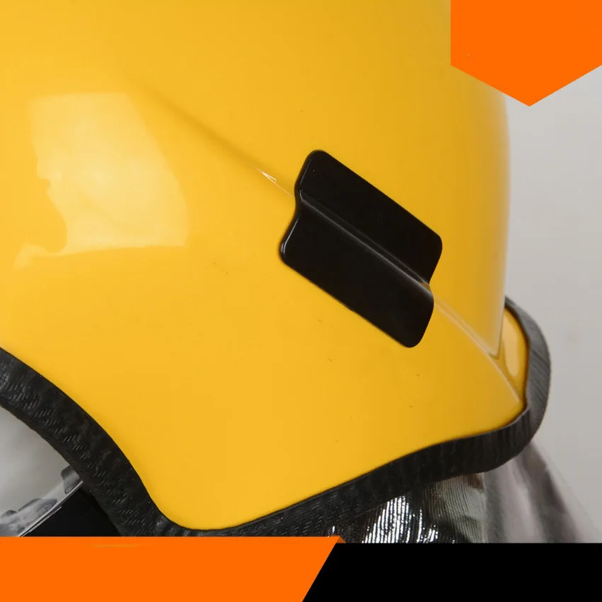 

Plastic Fire Helmet Protective firefighter Fireproof Hat Yellow Rescue Helmet WIth Transparent mask Shock proof for Factory