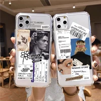 fashion retro bar code label tpu soft phone case for iphone 12pro 12mini 12pro 11pro max 11 xs max xr 7 8 6s plus shell