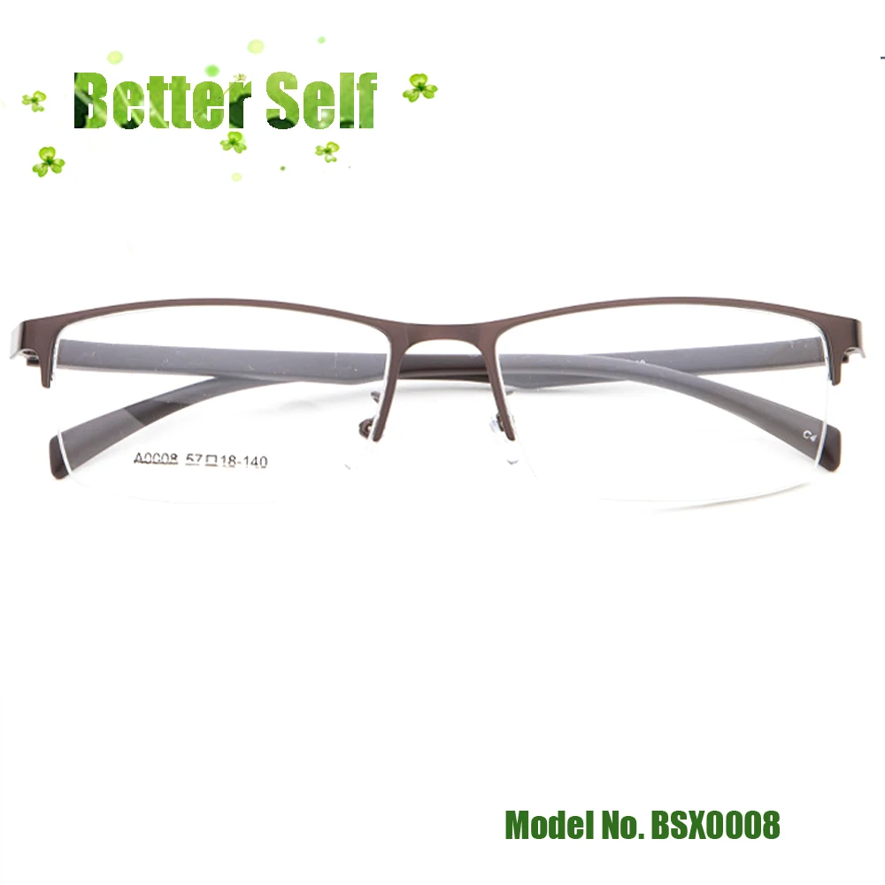 Мужские деловые очки с полуободковой оправой в металлической оправе|Мужские