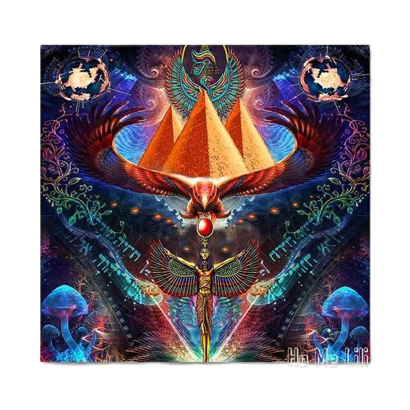

Egyptian Mythology By Ho Me Lili Tapestry Pyramid Of The God Horus Eyes Fantasy Mushroom Trippy Plant For Bedroom Living Room