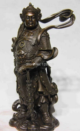 --- 330 + Китайская народная известная фигура медная Бронзовая статуя Будды вэйтуо