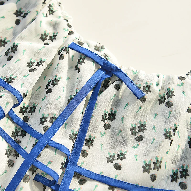 Летнее Новое винтажное платье Dabuwawa с оборками женское короткое высокой талией и