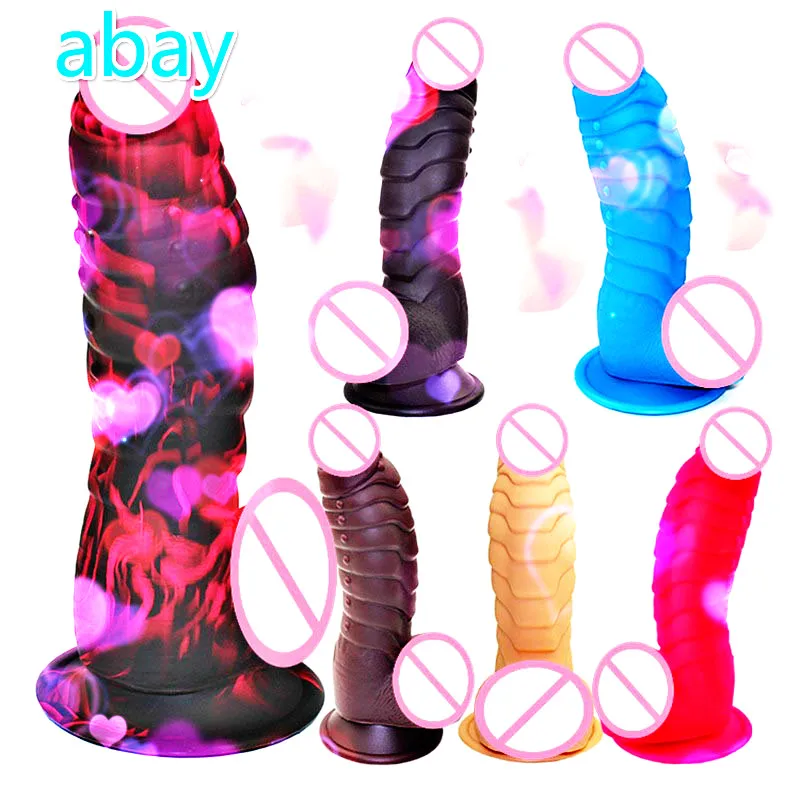 Abay красочный дракон чешуя большой фаллоимитатор на присоске огромный пенис для