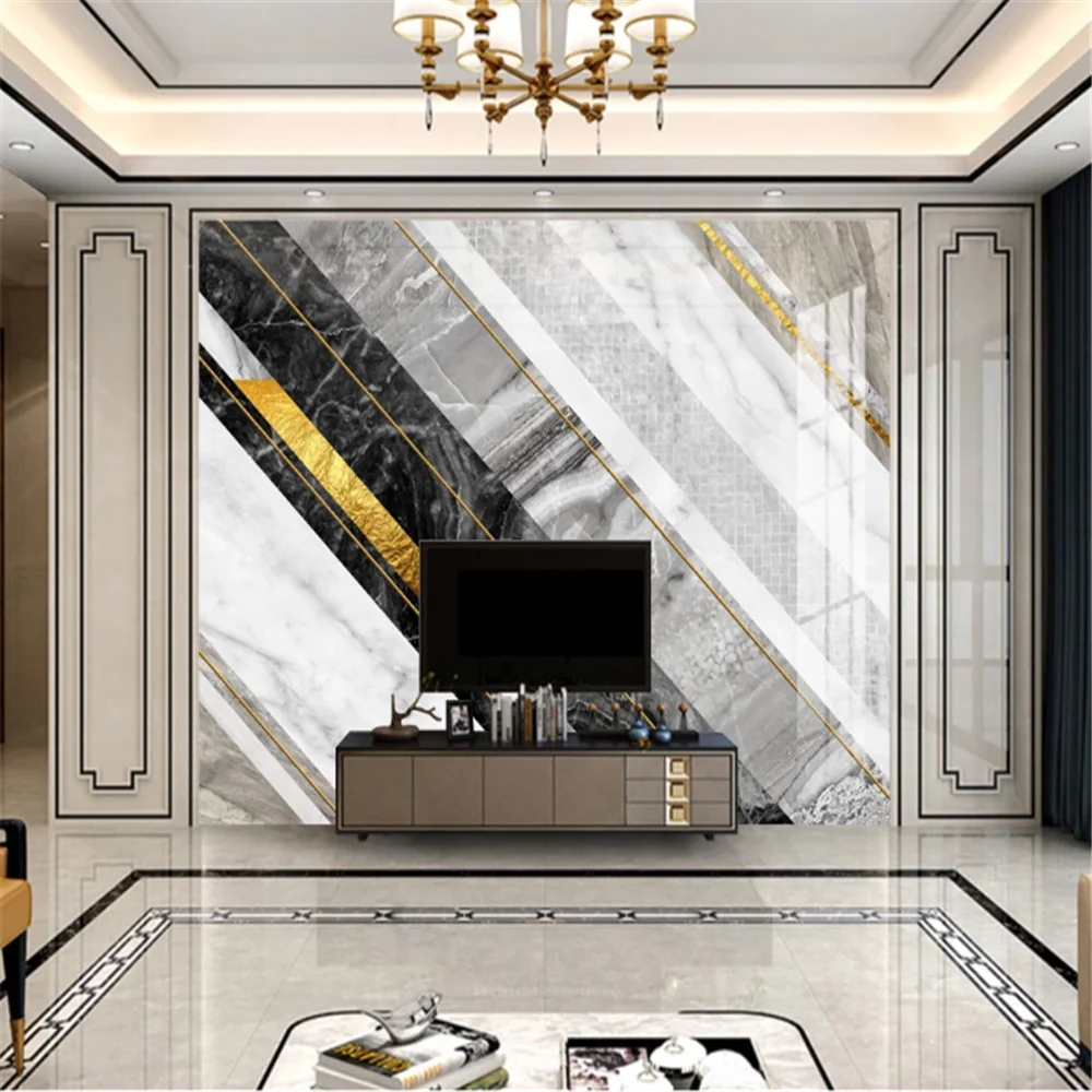 Современные черно-белые светильник шные золотые абстрактные геометрические