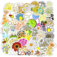 50pcs daisy stickers cute vsco flower stationery stickers for friend diy notebook laptop skateboard fridge phone scrapbook decal