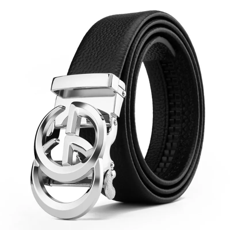 Кожаный ремень ZGXSQD мужской кожаный удобный с кликом повседневный натуральный