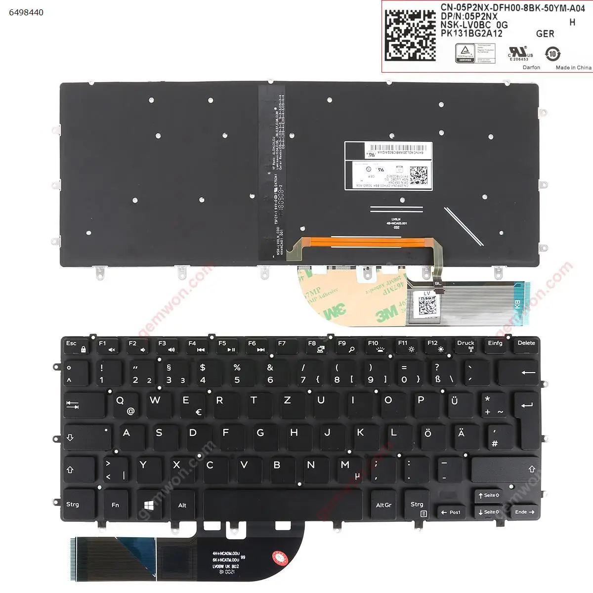 Немецкая QWERTZ новая сменная Клавиатура для ноутбука DELL XPS 15 9550 9560 9570 с подсветкой и