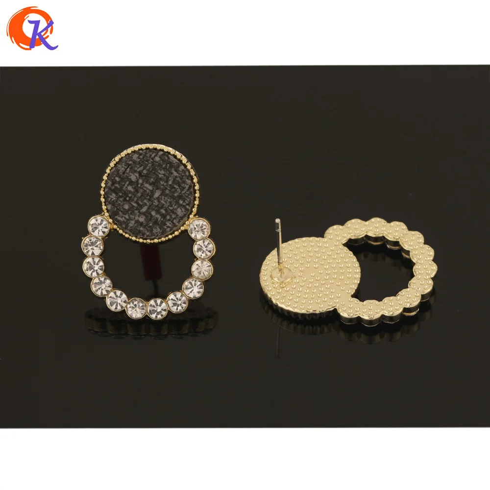 

Cordial Design 50Pcs 19*25MM Jewelry Accessories/Earrings Stud/Round Shape/Leather Effect/Hand Made/Earring Findings/DIY Making