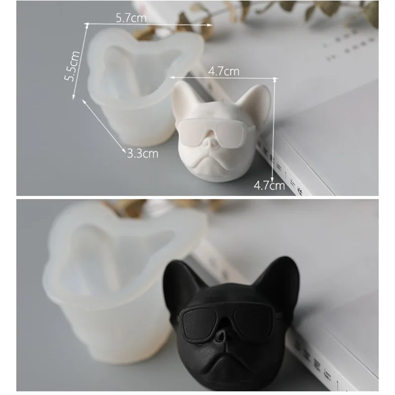 

Eyeglass Dog Plaster Aromatherapy Silicone Mold DIY Candle Soap Mould Fondant Chocolate Baking Molds Car Decoration