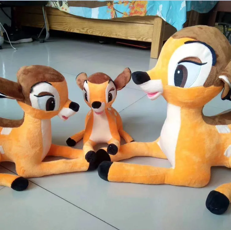 Mu&ntilde;eco de peluche de dibujos animados de Bambi, juguete suave de 30/40/55cm para regalo de Navidad-4