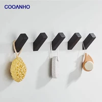cooanho wall mounted black towel hook sus304 stainless steel black bath robe hook suitable for bathroom living room and hotel