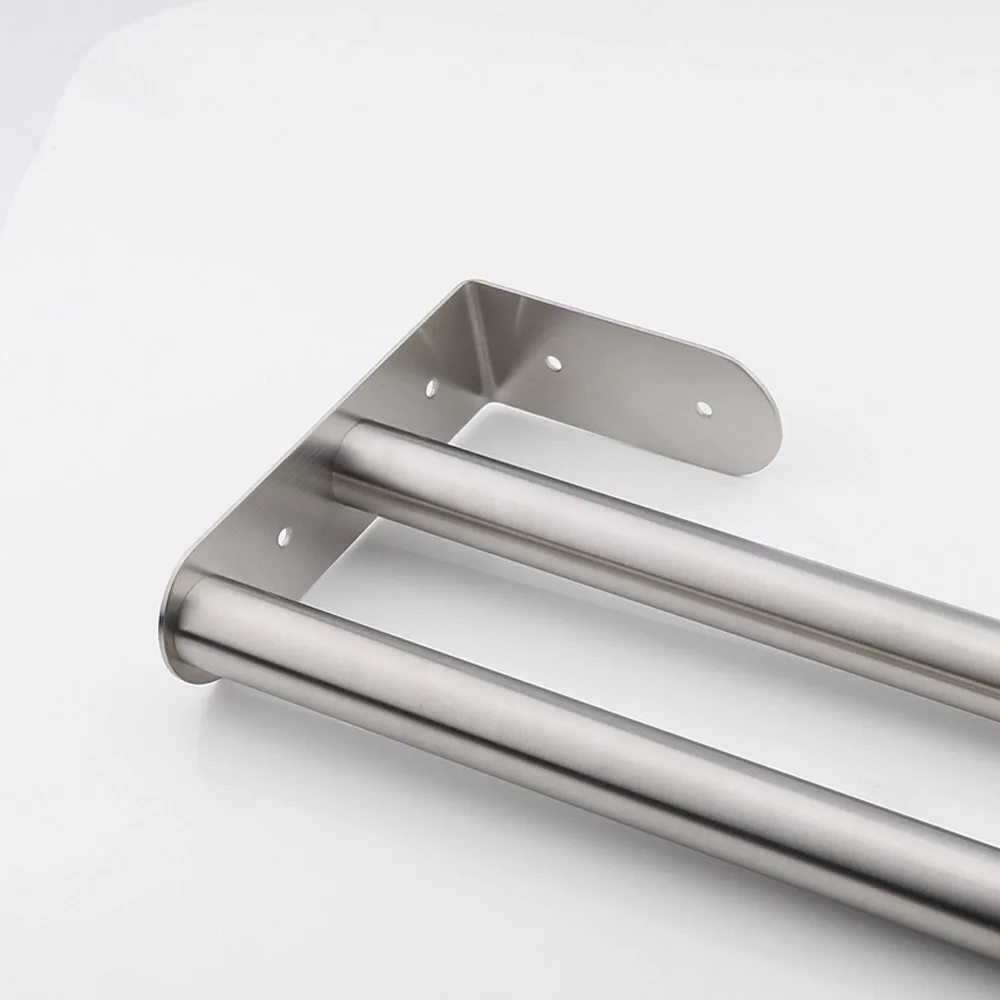 

Stainless Steel Towel Rack Drilling Toilet Bathroom Hook Towel Rack Shelf Wall-mounted Finishing Rack Towel Kitchen Towel Hanger