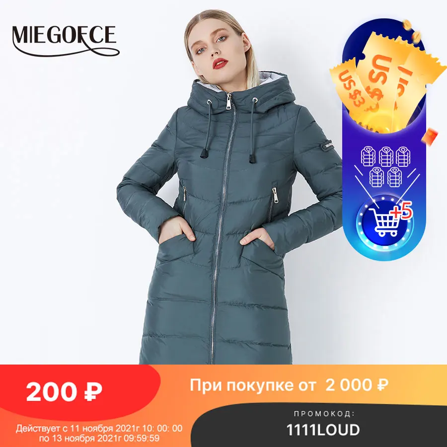 

MIEGOFCE 2021 New Winter Women's Jacket Coat Simple Women Parkas Warm Winter Women's Coat High-Quality Biological-Down Parkas