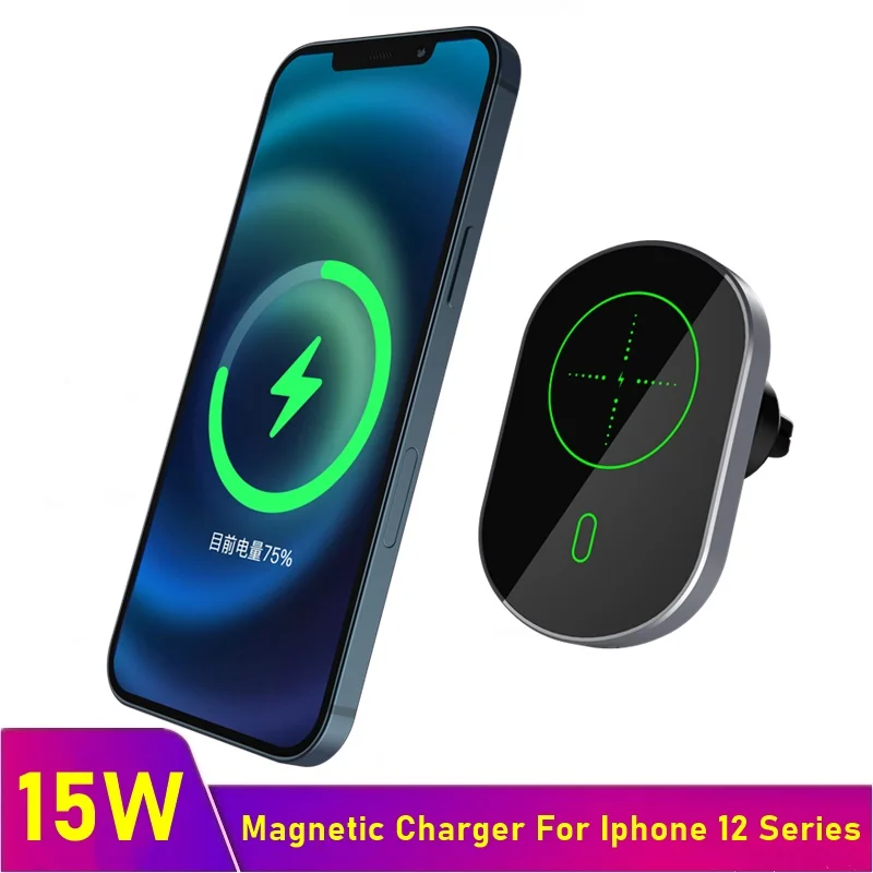 

Tongdaytech 15 Вт магнитное автомобильное беспроводное зарядное устройство для Iphone 12 Pro Max Mini 3 в 1 Автомобильное быстрое зарядное устройство для те...