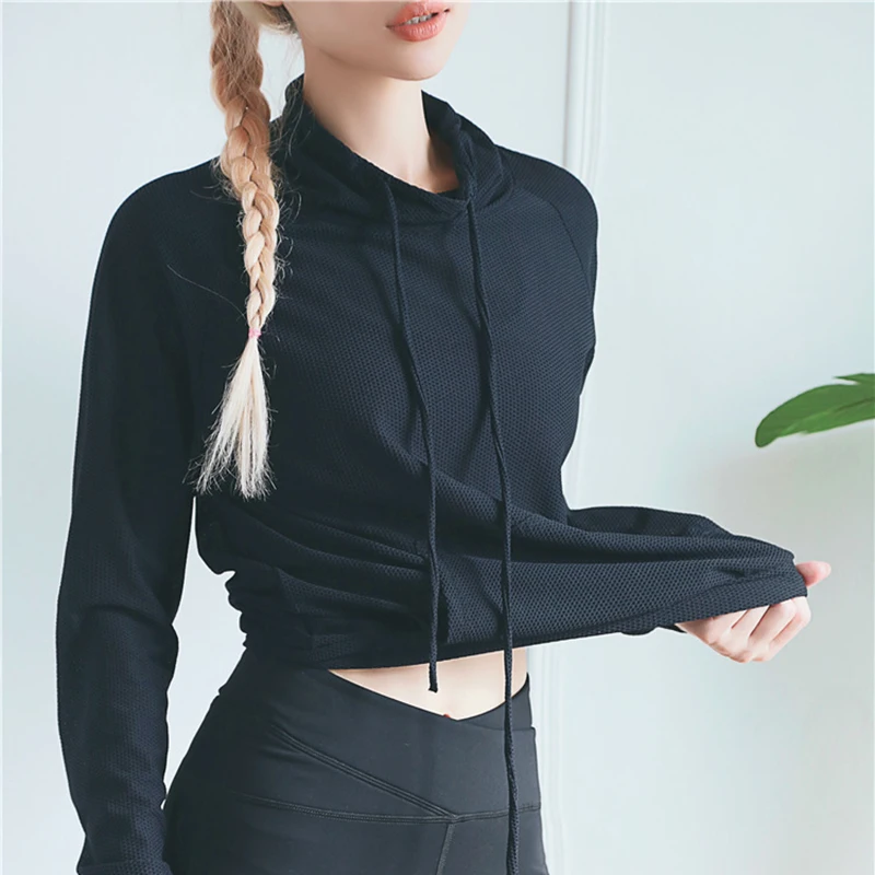 Спортивная рубашка одежда беговая футболка Женская Толстовка спортивный свитер