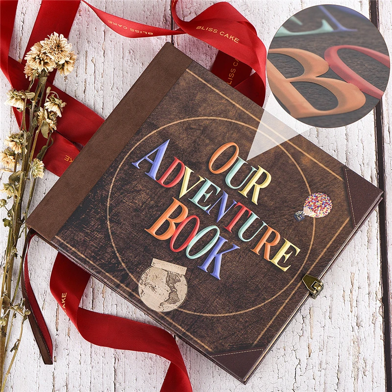 

Книга приключений «сделай сам» с подарочной коробкой, фотоальбом с воздушными шарами в стиле ретро, винтажный альбом из крафт-бумаги, альбо...