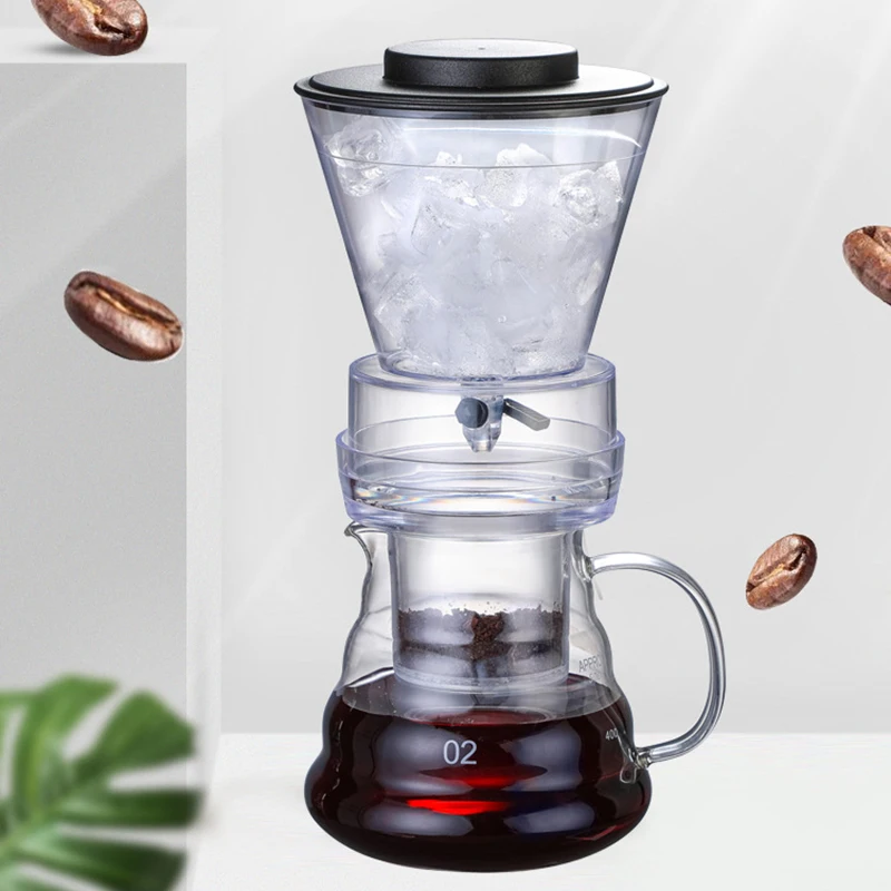 

New Hot Ice Drip Coffee Pot Glass Coffee Maker Regulatable Dripper Filter Cold Brew Pots Ice Brewer Percolators Espresso Coffee