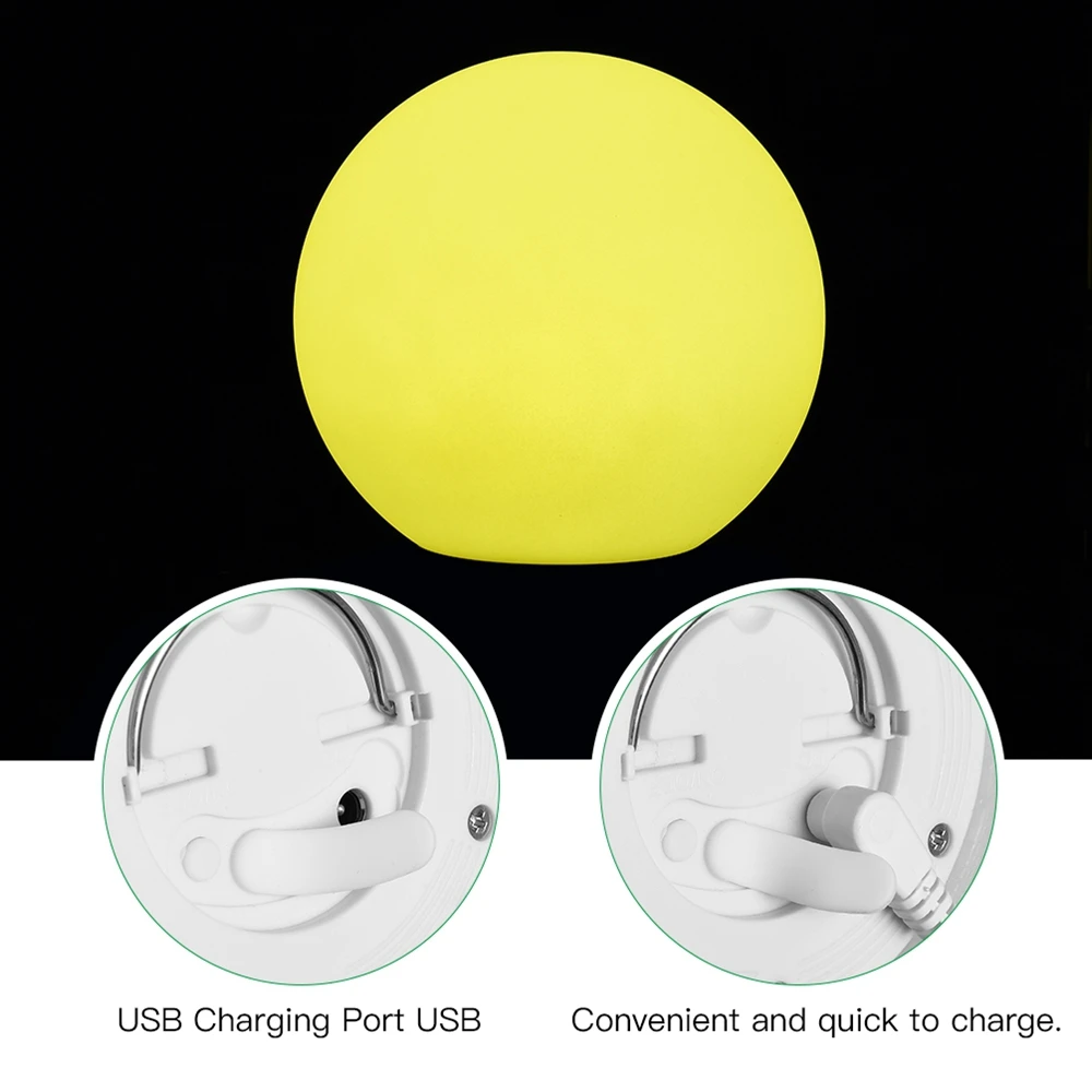 Светодиодный напольный светильник GLE с шариками перезаряжаемый по USB luminaria RGB