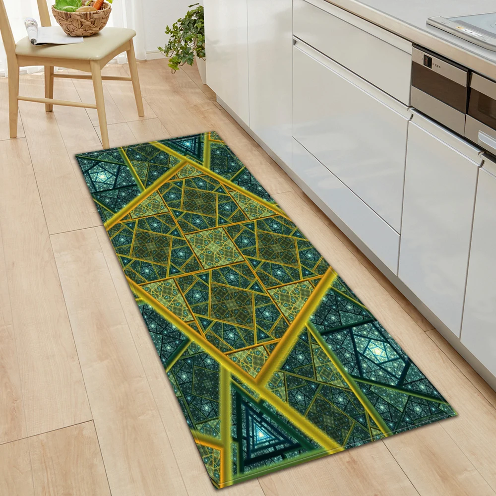 3D геометрический Кухня коврик под дверь спальни дома прихожей пол ковер