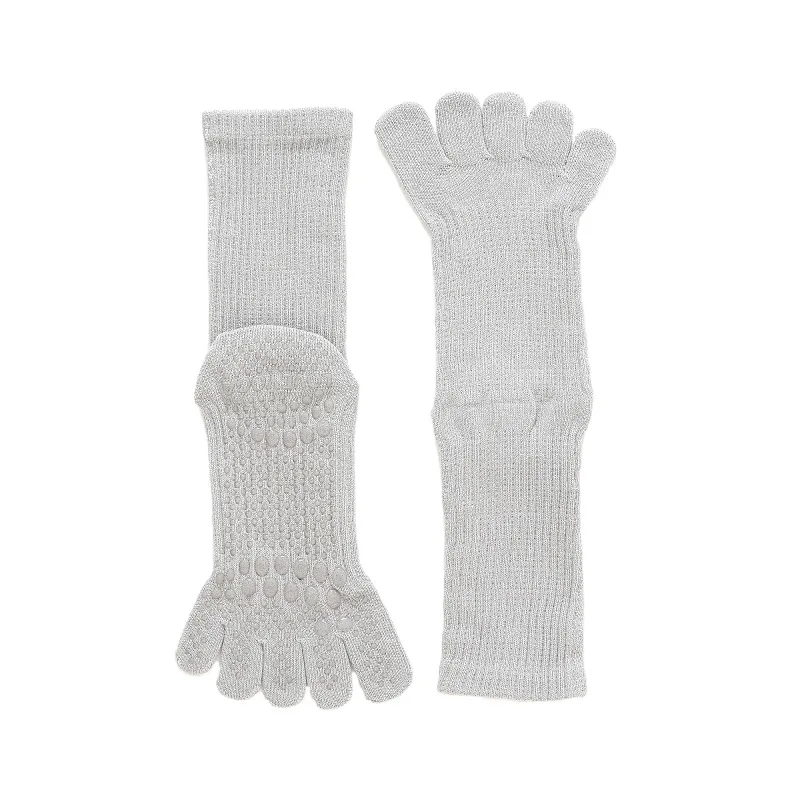 Wholesale 3 Pairs Knitted Cotton Winter Long Hick Warm Calf Five-finger Yoga Socks Floor Fitness Sports Socks for Yoga Women