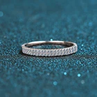 Кольцо inbeaut с двойным муассанитом, серебро 925 пробы, бриллиантовая огранка, 0,23 карат, D Цвет, милое небольшое Сверкающее кольцо с алмазным камнем